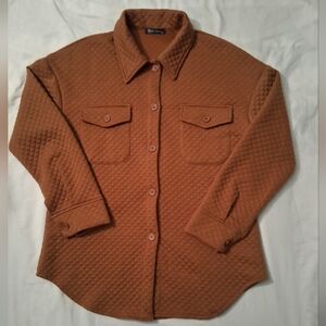 Quilted Button Down Shirt - Brown